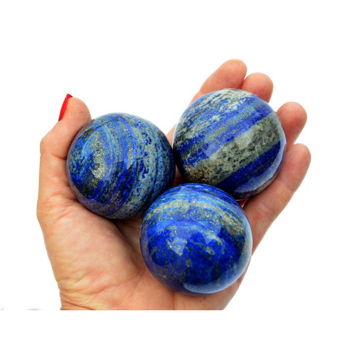 Kaia & Crystals - Wholesale Spiritual Stone/Crystal - Lapis Lazuli Sphere 1 Kg Lot A (3-5 Pcs) - (45mm - 60mm) 1