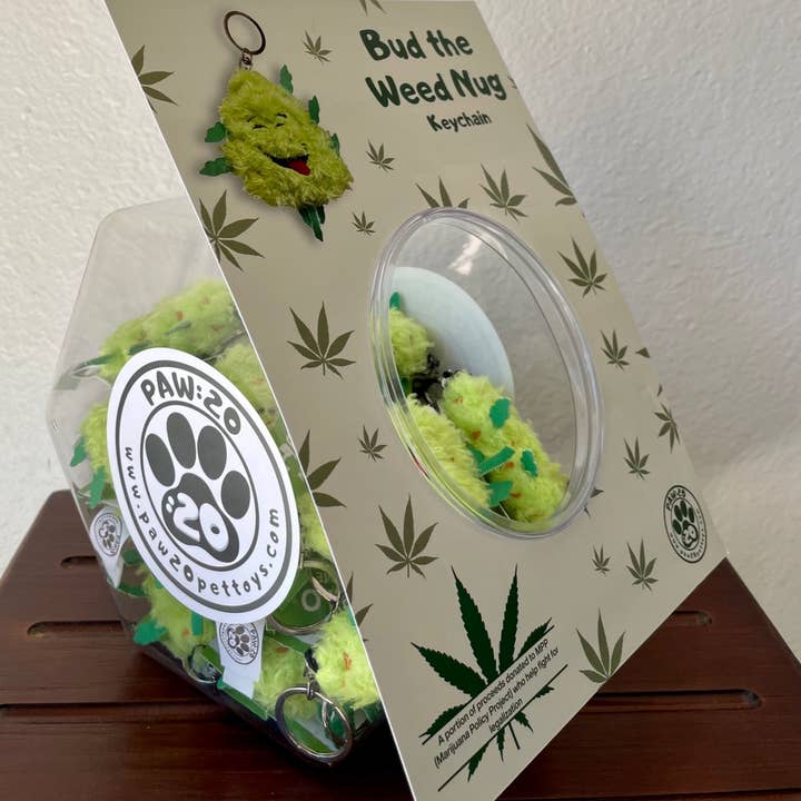 Bud the Weed Nug Keychain Display | Great Impulse Item for wholesale by PAW:20