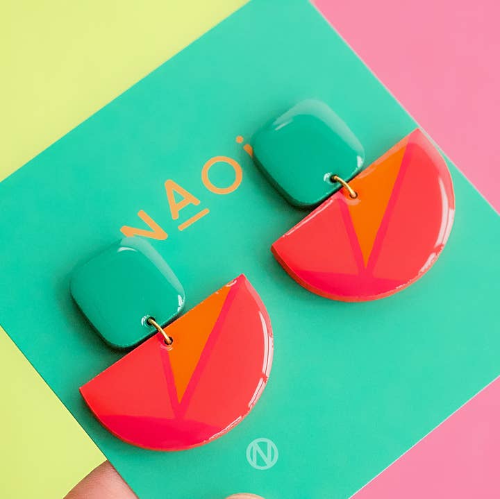 Naoi - Wholesale Dangle Earrings - Vivid Statement Earrings - Handmade to Order0