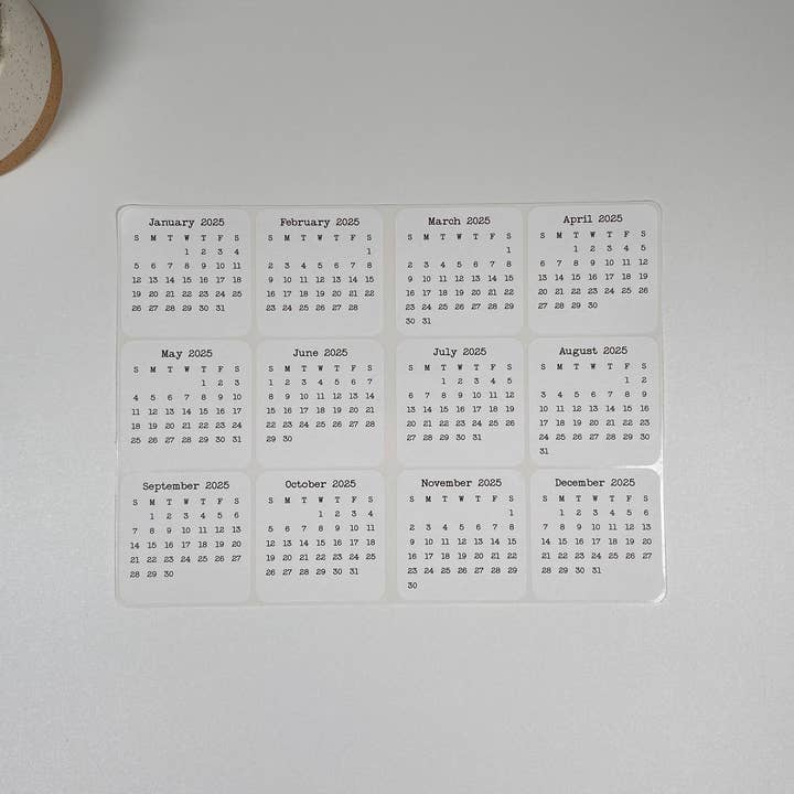 Fig Tree Works – wholesale Klistermärke – Mini Kalender klistermärken4
