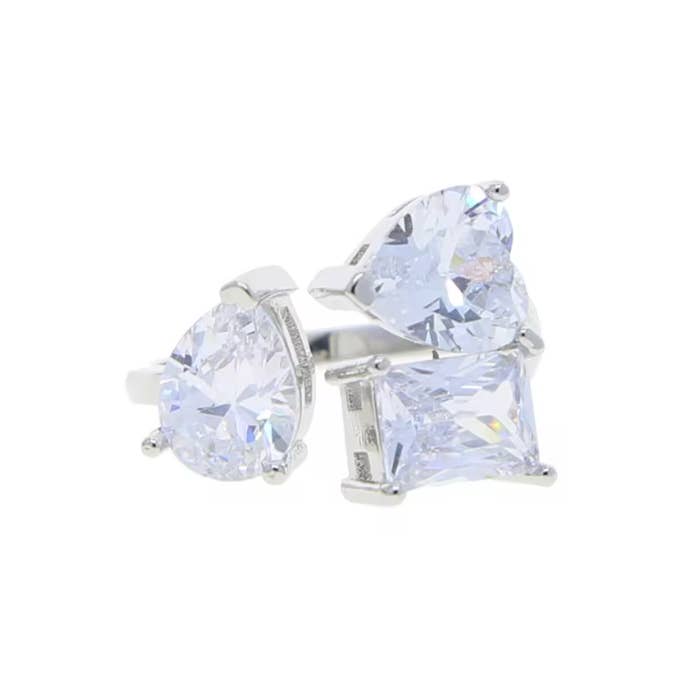 HoopLa - Wholesale Multi-Stone Ring - Lilly Collection- Beyond Finger ring- Open band-CZ Multi6