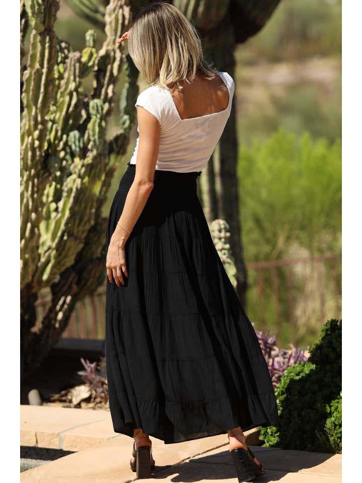 ANGIE - Wholesale Skirt - Women's - 26P57-ASIS TIERED A LINE MAXI SKIRT7
