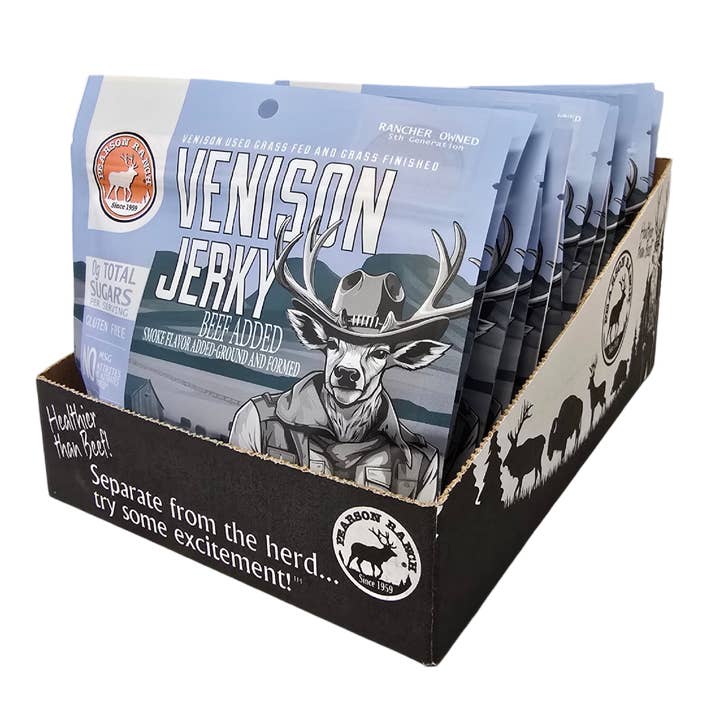 Pearson Ranch Elk & Bison Jerky - Vente Viande séchée - Présentoir de 12 unités - Jerky de venaison1