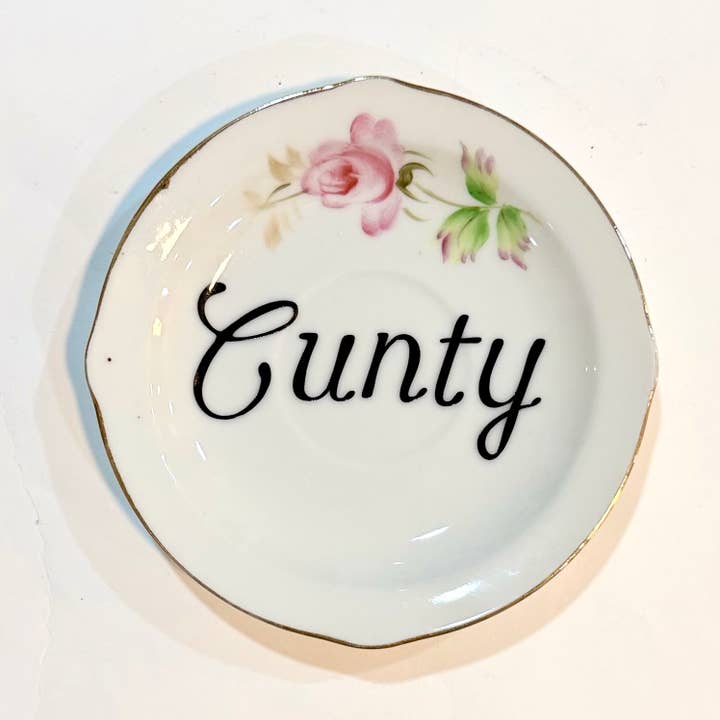Vintage Swear Plates - "Cunty" for wholesale by Un Peche Mignon