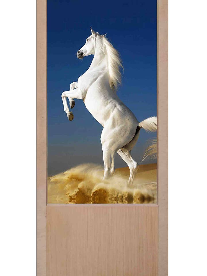 Lampe de table en bois cheval blanc pour la vente par DB GROUP SRL