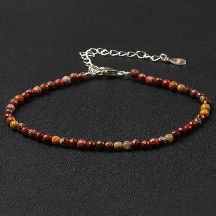 Mokait jaspisarmband facetterade pärlor silver 925 för wholesale av La Boîte à Cailloux