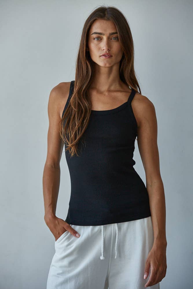 By Together - Wholesale Tank Top - Women's - L8750 | Knit Cotton Ribbed Round Neck Sleeveless Tank Top4