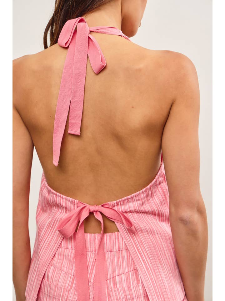 Mustard Seed - Wholesale Blouse - Women's - OPEN BACK BUTTON CLOSURE HALTER TOP