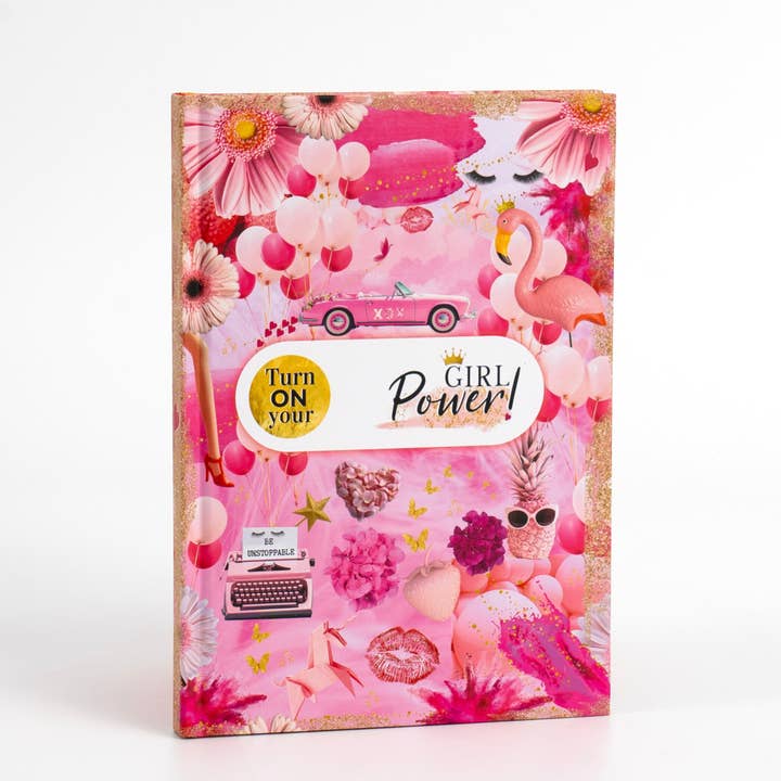 Turn On Your Girl Power Hardcover Journal - Hot Pink for wholesale by Girl Power 24/7