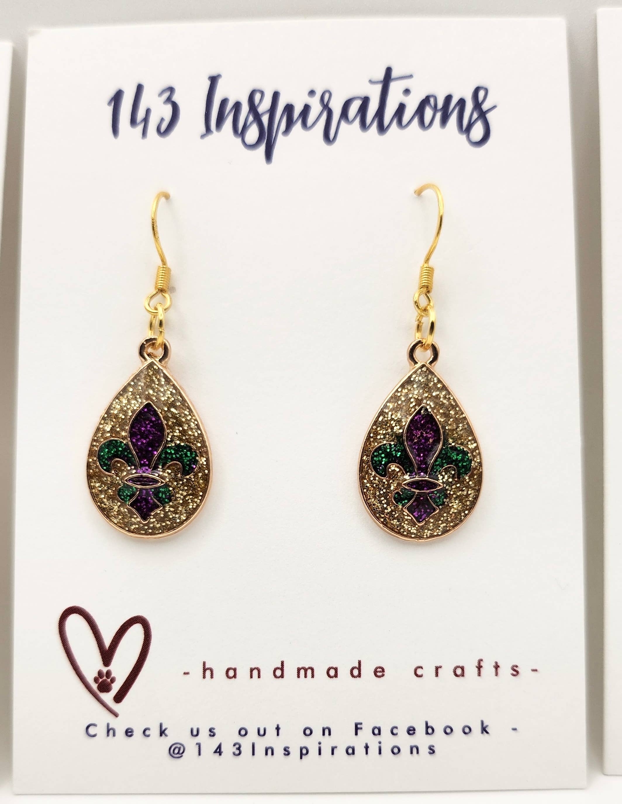 143 Inspirations – wholesale Hängande örhängen – Fleur-de-lis Mardi Gras örhänge0