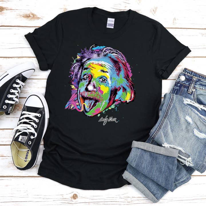 Fresh Prints of CT - Wholesale Screen Printed T-Shirt - Men's - Colorful Einstein T-Shirt1