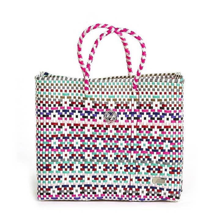 KLEINE ROSA GEMUSTERTE EINKAUFSTASCHE für den Großhandel von Lola's Bag by Georgina Herrera