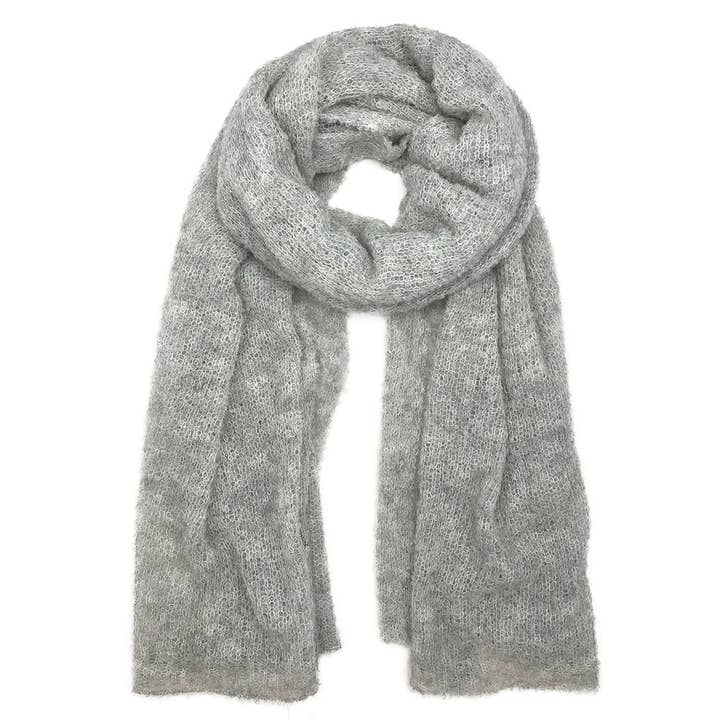 Gray Ultra Plush Alpaca Scarf for wholesale by SLATE + SALT