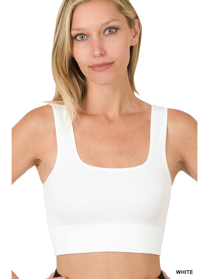 Vanilla Monkey - Wholesale Tank Top - Women's - Ribbed Square Neck Cropped Tank Top
