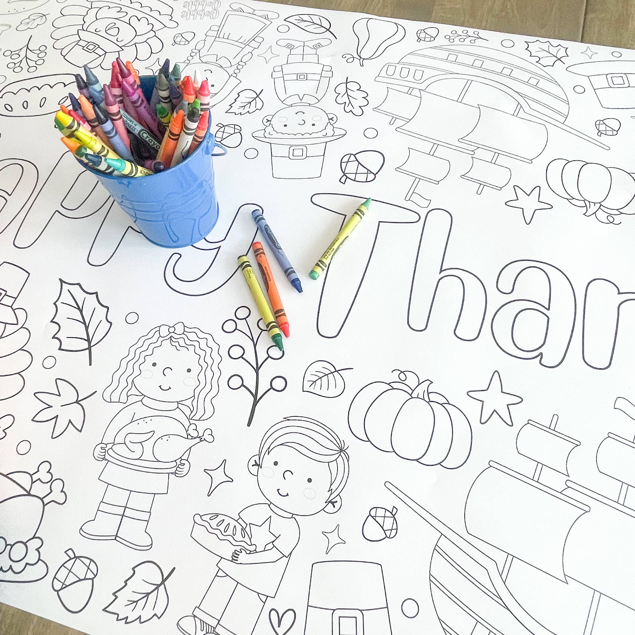 Party in a pinch - Wholesale Coloring Tablecloth - Kids & Baby - Thanksgiving Coloring Table Runner|  Happy Thanksgiving2