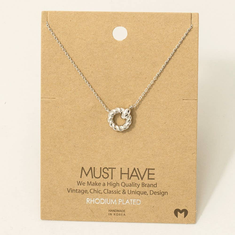 Fame Accessories - Vente Colliers à pendentif - Collier à pendentif en forme de cerceau torsadé trempé en or1