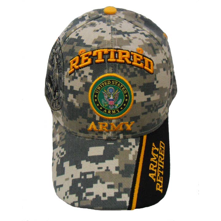Windcatcher Inc - Wholesale Baseball Cap - Men's - Retired Army Emblem Shadow Cap