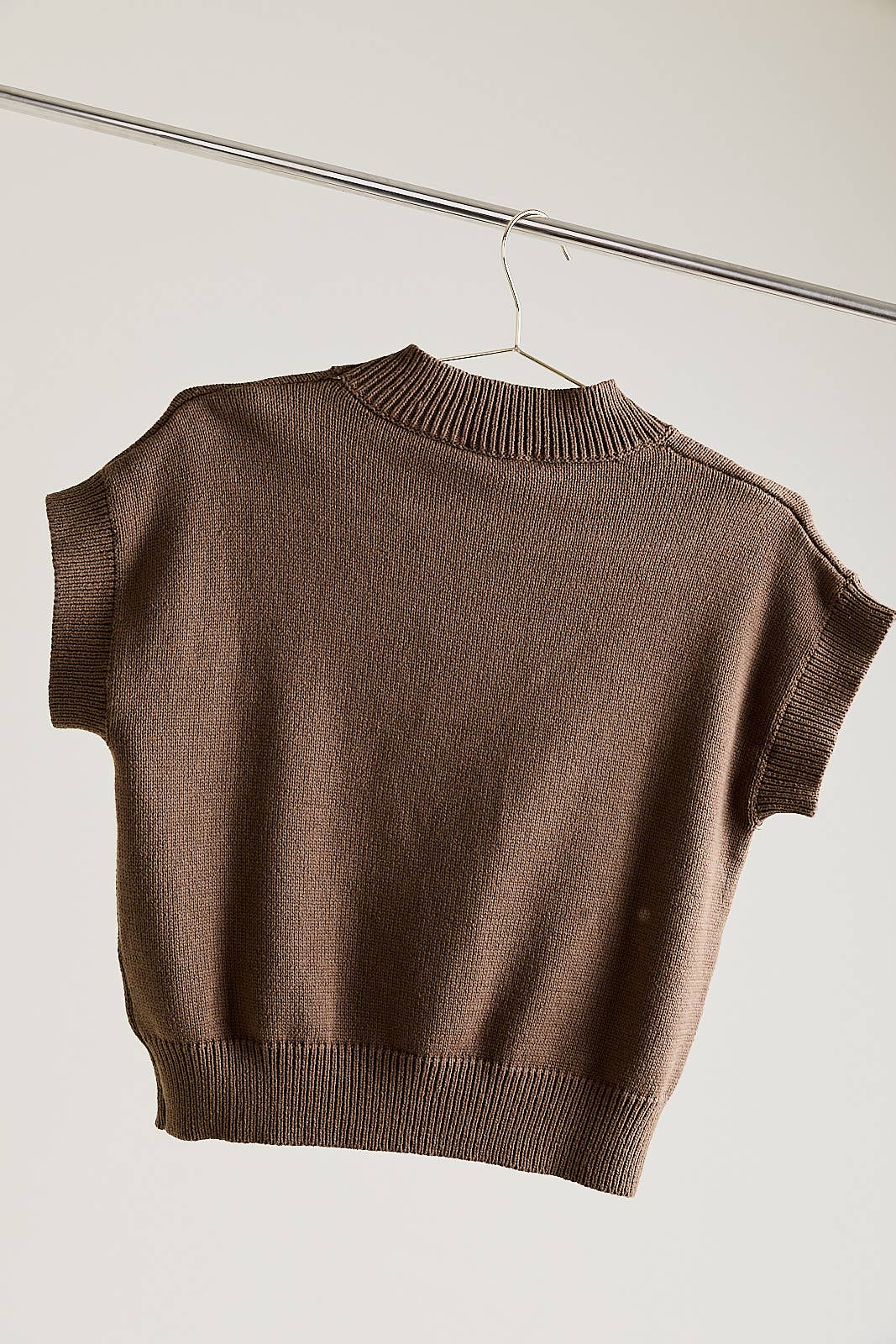 Brown MOCK NECK WIDE SHOULDER "KEY" GRAPHIC SWEATER for wholesale on Faire6