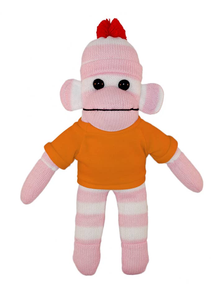 Plushland – Großhandel Kuschel-/Plüschtier – Kind & Baby – Pink Sock Monkey Sitzsack Tier 25,4 cm13