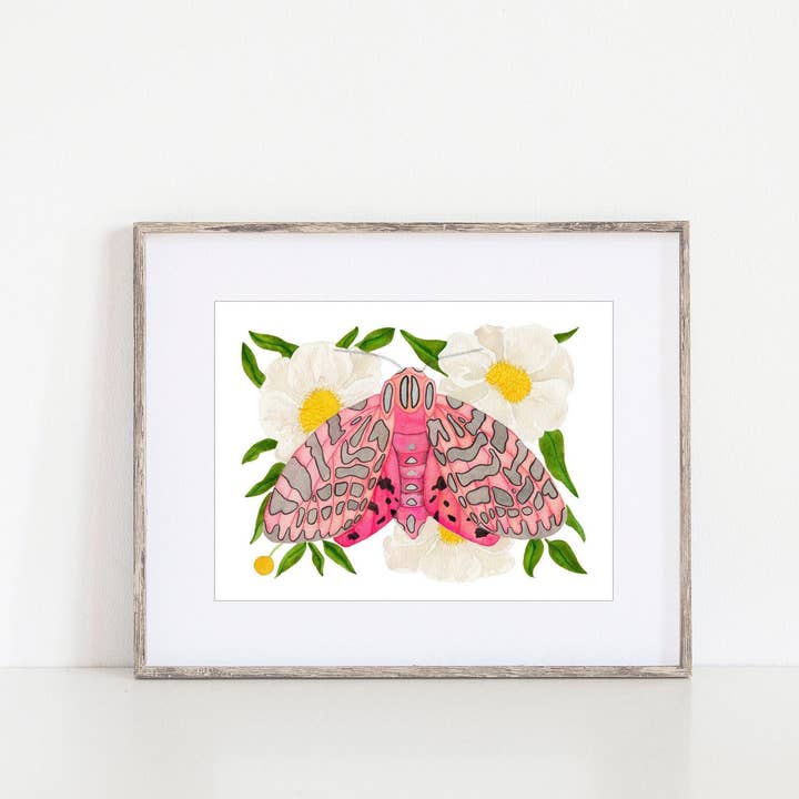 Moth Print Of Original Watercolor, Lake House Decor, Whimsical Art, Entomology for wholesale by Candace Fincher