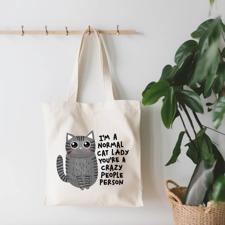 EnchantingSunshine - Wholesale Tote Bag - Unisex - I'm A Normal Cat Lady Canvas Tote Bag