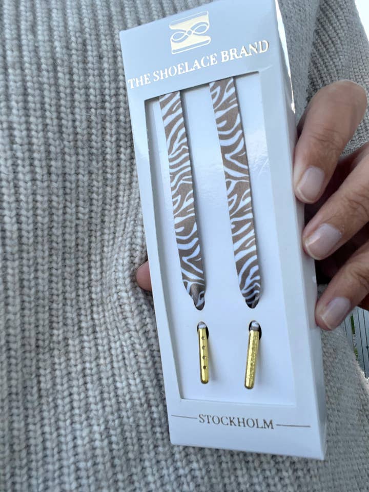 The Shoelace Brand - Wholesale Shoelaces - Unisex - Classic Zebra Beige - Shoelaces
