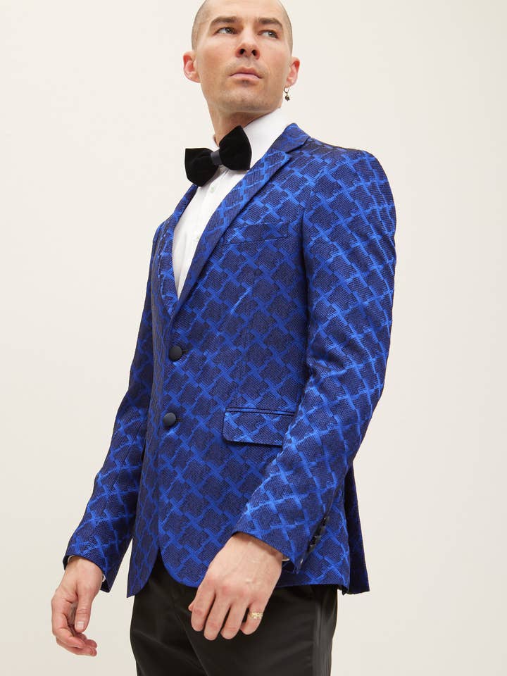 Casaco de Jantar de Lapela Classic Notch para Homem - Azul Marinho por atacado de Ron Tomson