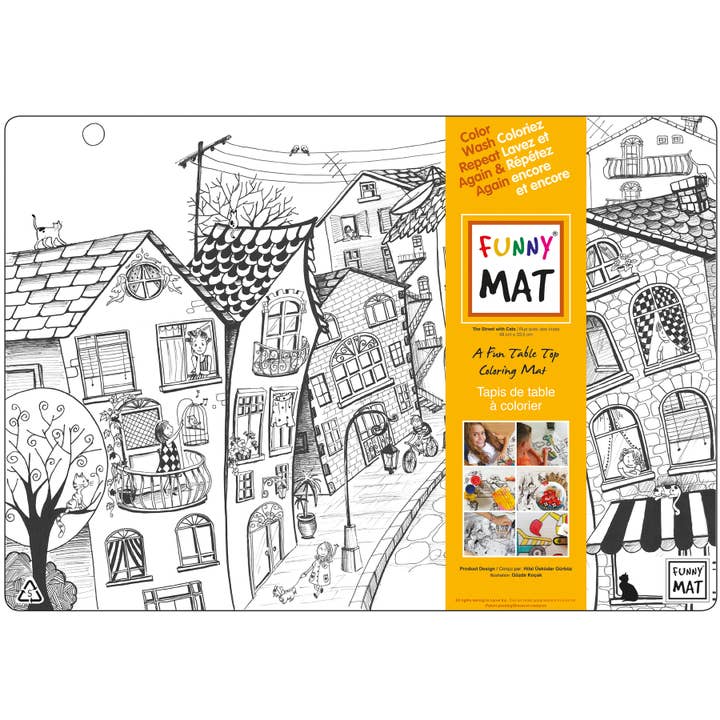 Table top coloring mat, street cats for wholesale by Funny Mat