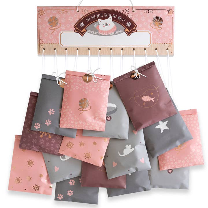 Tüten-Adventskalender-Set Katze für den Großhandel von Papierdrachen