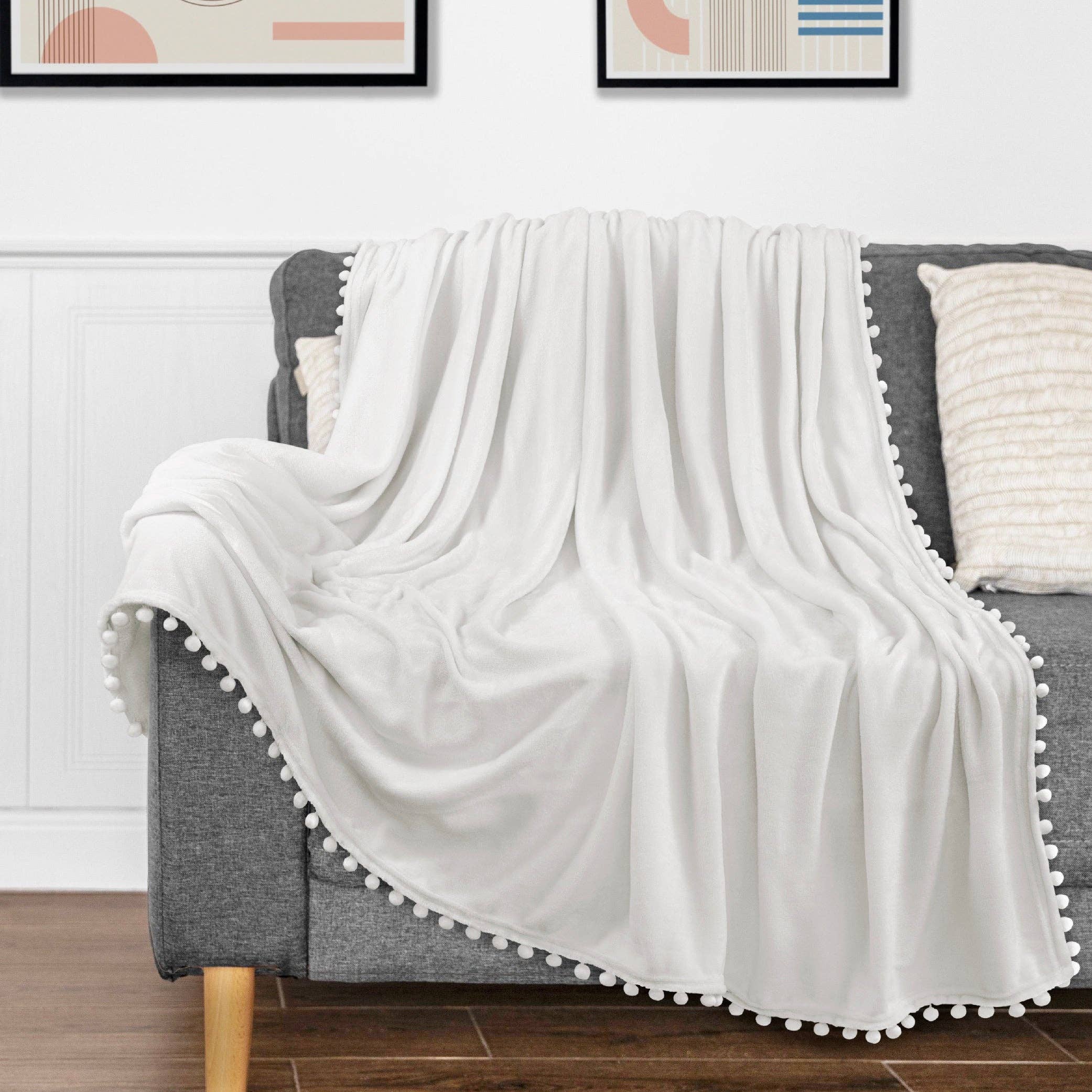 Pavilia – wholesale Prydnadsfilt – Filt med pompom-fransar118