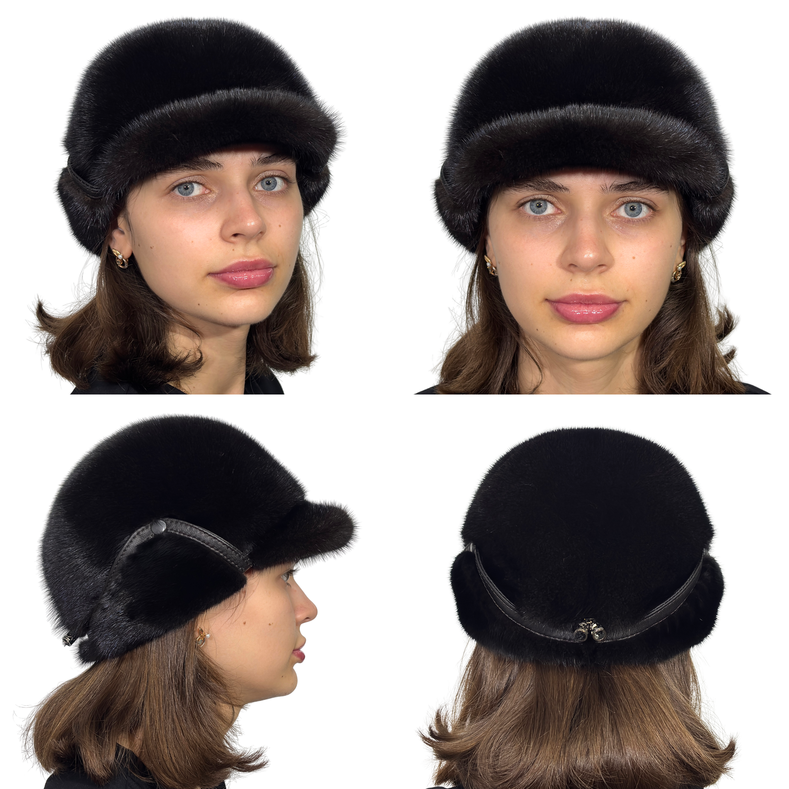 FurStyleUa - Vente Béret – femme - Chapeau en fourrure de vison pour femme, chapeau d'hiver en fourrure russe, véritable chapeau en fourrure.0