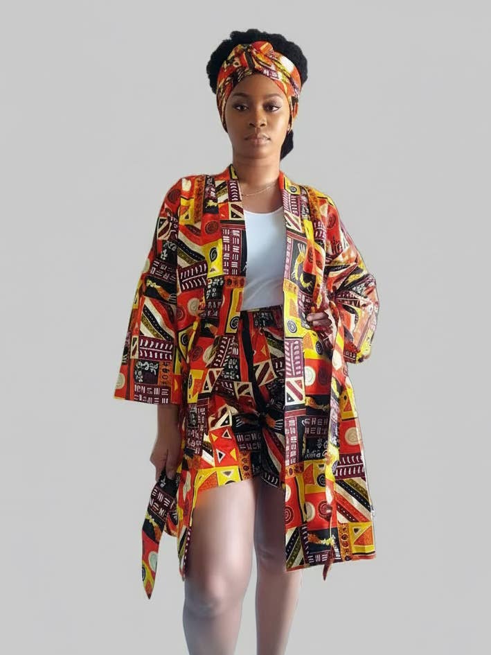 Kimono Shorts Sæt / Shorts & Kimono 012 A for engroshandel hos India Batik