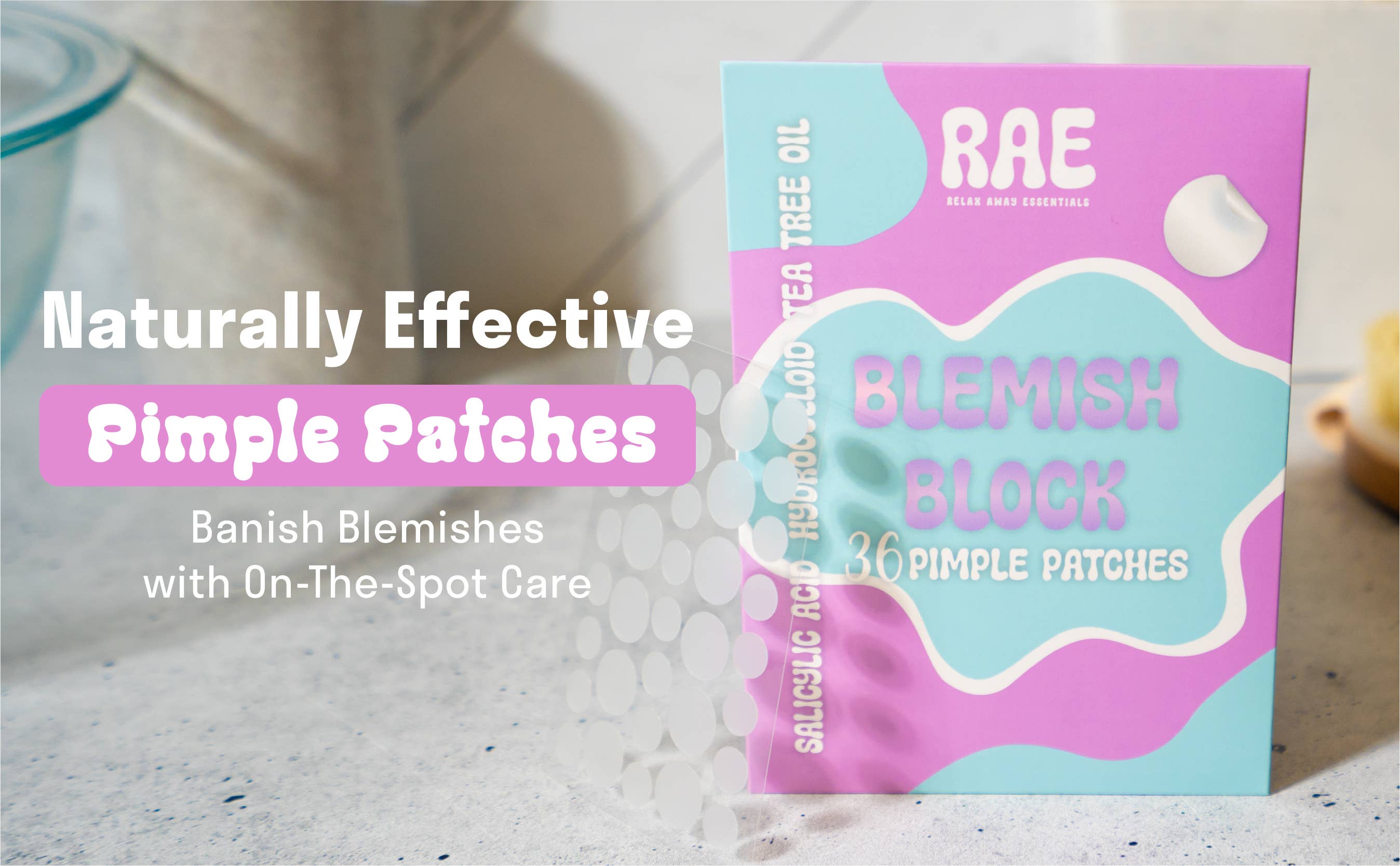Relax Away Essentials - Wholesale Acne/Hydrocolloid Patch - Pimple Patches | 36 Patches | Blemish Block | Acne Treatment3