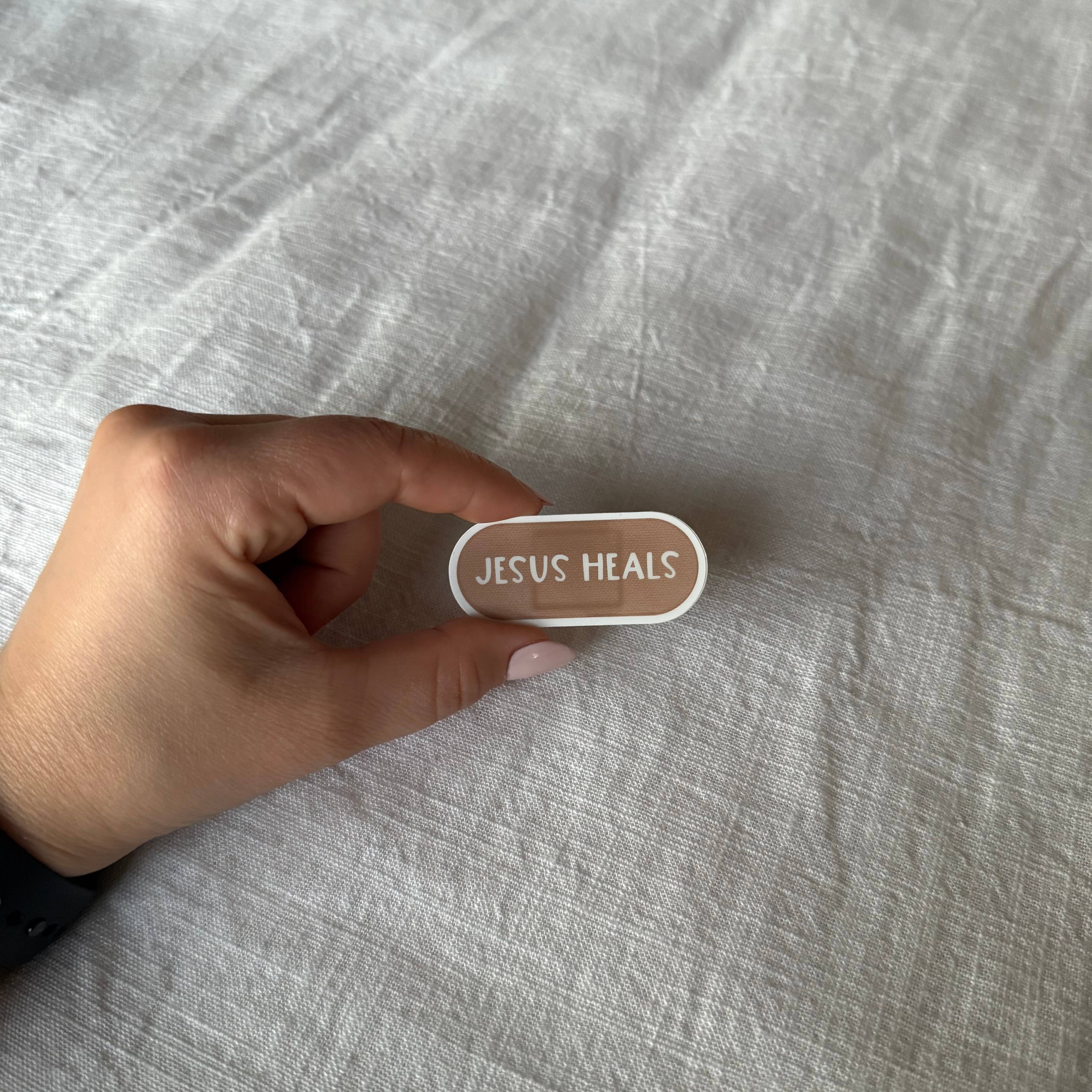 Scarlet Sunday Design Co - Wholesale Sticker - Jesus Heals Sticker, Bandaid Sticker, Christian Sticker, Bible Sticker