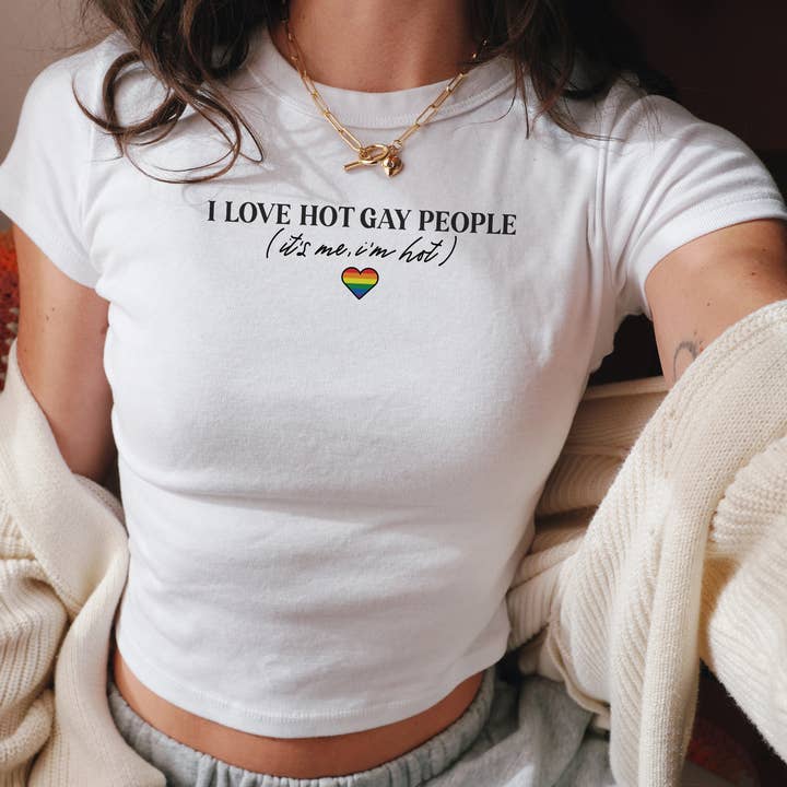 T-shirt court à micro-côtes pour bébés chauds et gays pour la vente par femfetti