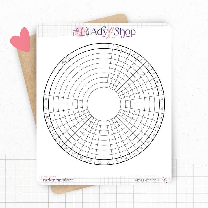 Autocolante rastreador de hábitos circular - Rastreador mensal por atacado de AdyLShop
