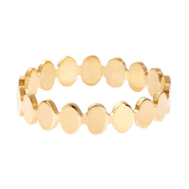 Hissia – Anel de banda por atacado – Anel fino Kubik Gold0