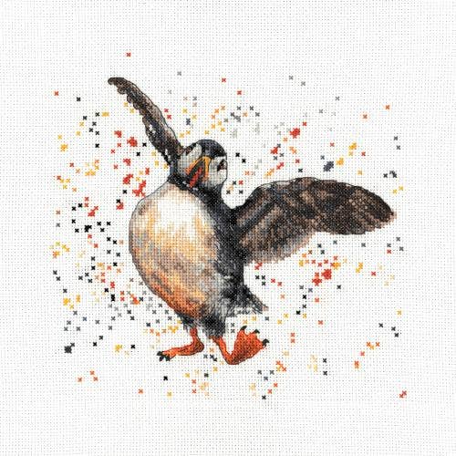 Creative World of Crafts - Wholesale Embroidery/Cross Stitch Supplies - Bree Merryn - Presley The Puffin Cross Stitch Kit