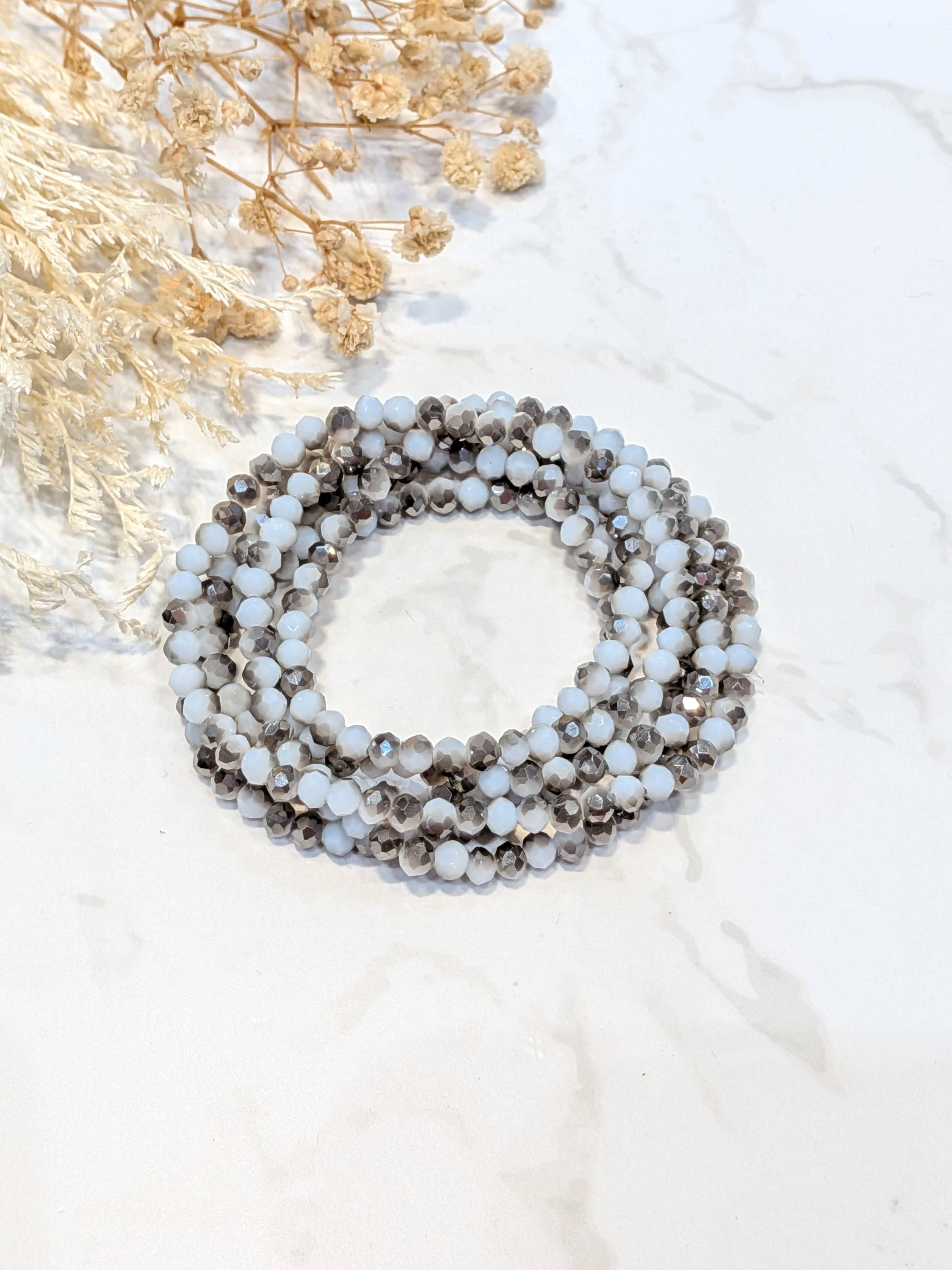 LOLO & YAYA - Vente Bracelets maillon et chaîne - Bracelet élastique Crystal opaque multi tours15