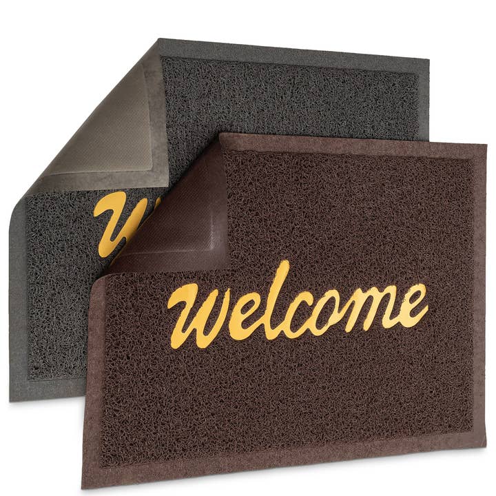 2 Piezas Felpudo Exterior Entrada, Rectangular 23x16 Alfombras de Puerta Exterior Conjunto de Alfombra de PVC, Felpudos de Bienvenida Exterior, Alfombra de Entrada Duradera para Puerta Principal Gris-Marrón para venta al por mayor de Moss & Stone