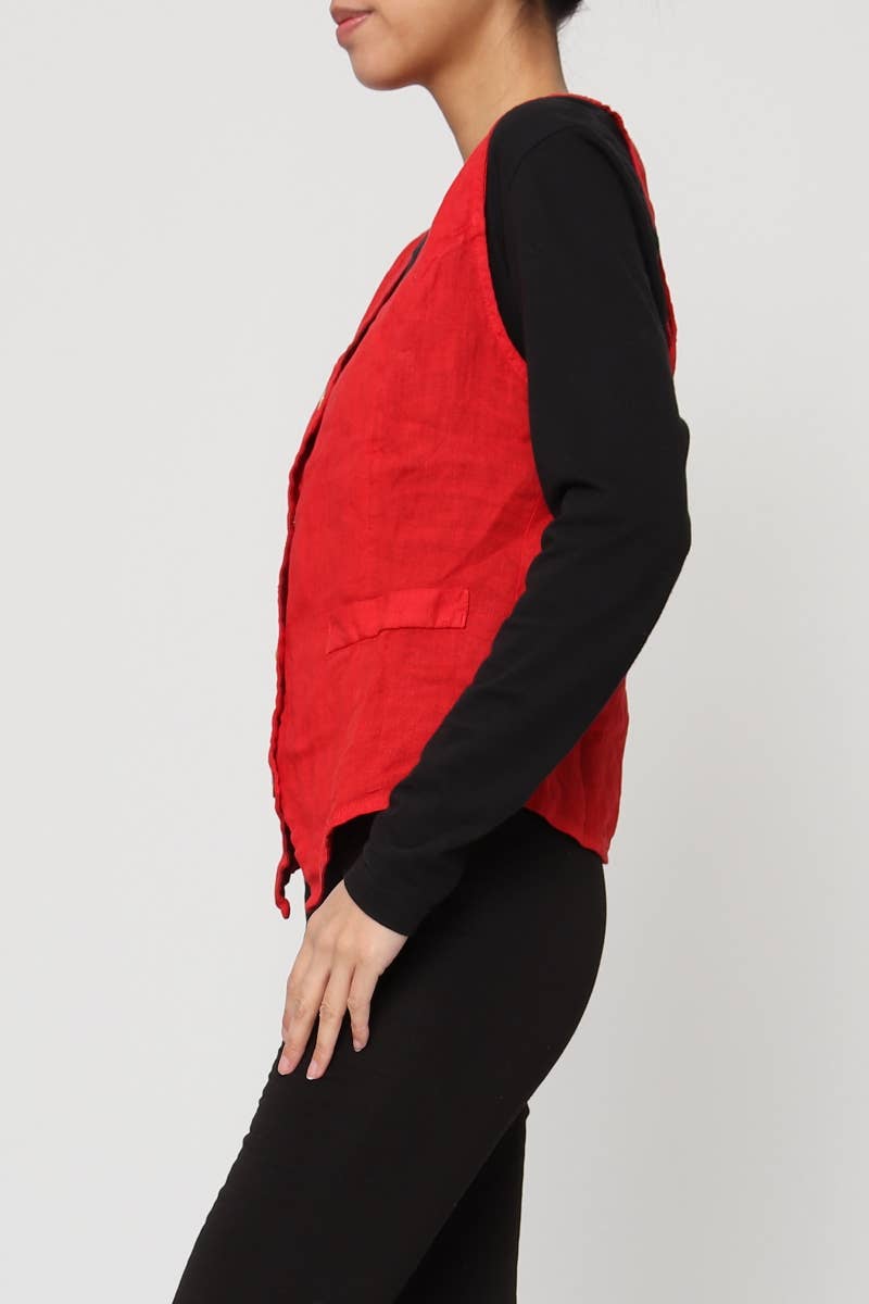 LÉA & LUC - Wholesale Button Down Shirt - Women's - Sleeveless shirt in 100% Linen REF. 514611