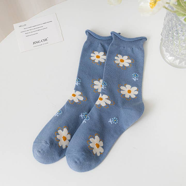 Funkyrel® Atzbranding Limited - Wholesale Socks - Women's - Rufia - Blossom Beauty 3D Floral Embellished Socks2