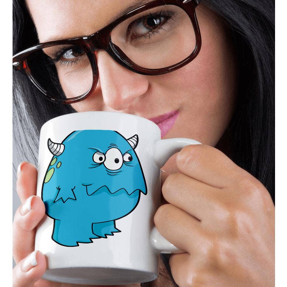 3dRose - Wholesale Coffee Mug - 3dRose, Silly Grumpy Blue Monster Cartoon, Mug9
