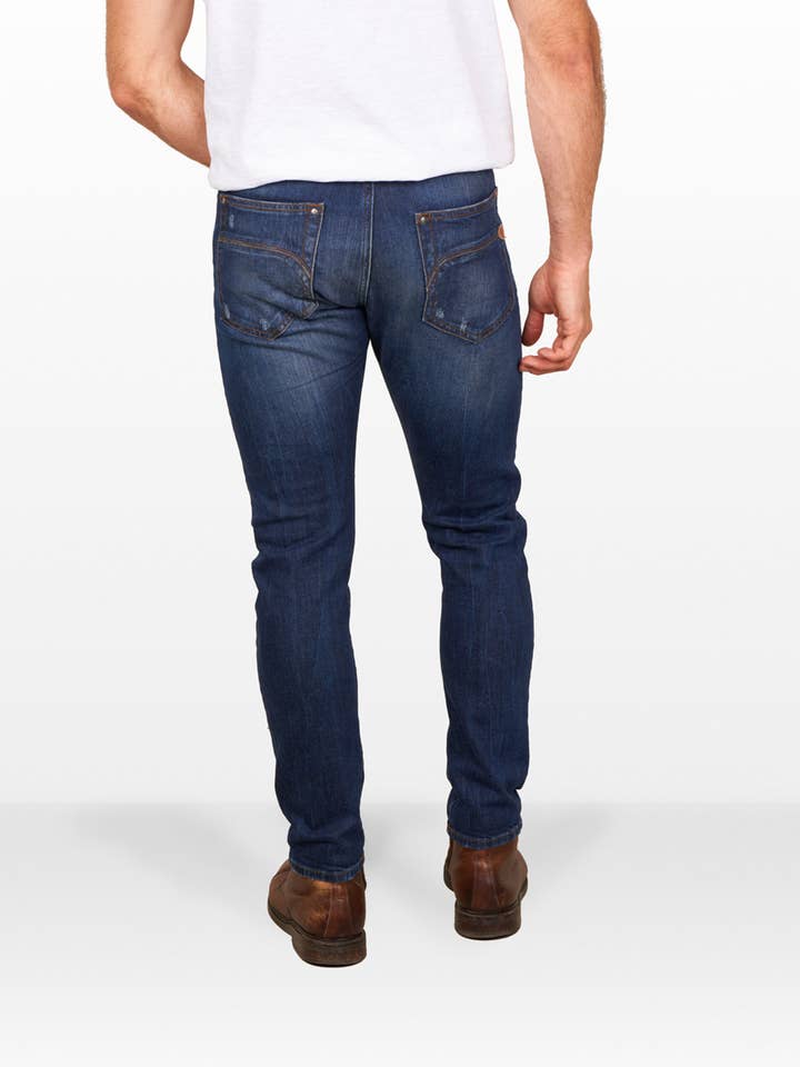 D-Srider Used Tappered Jeans for wholesale by Skull Rider