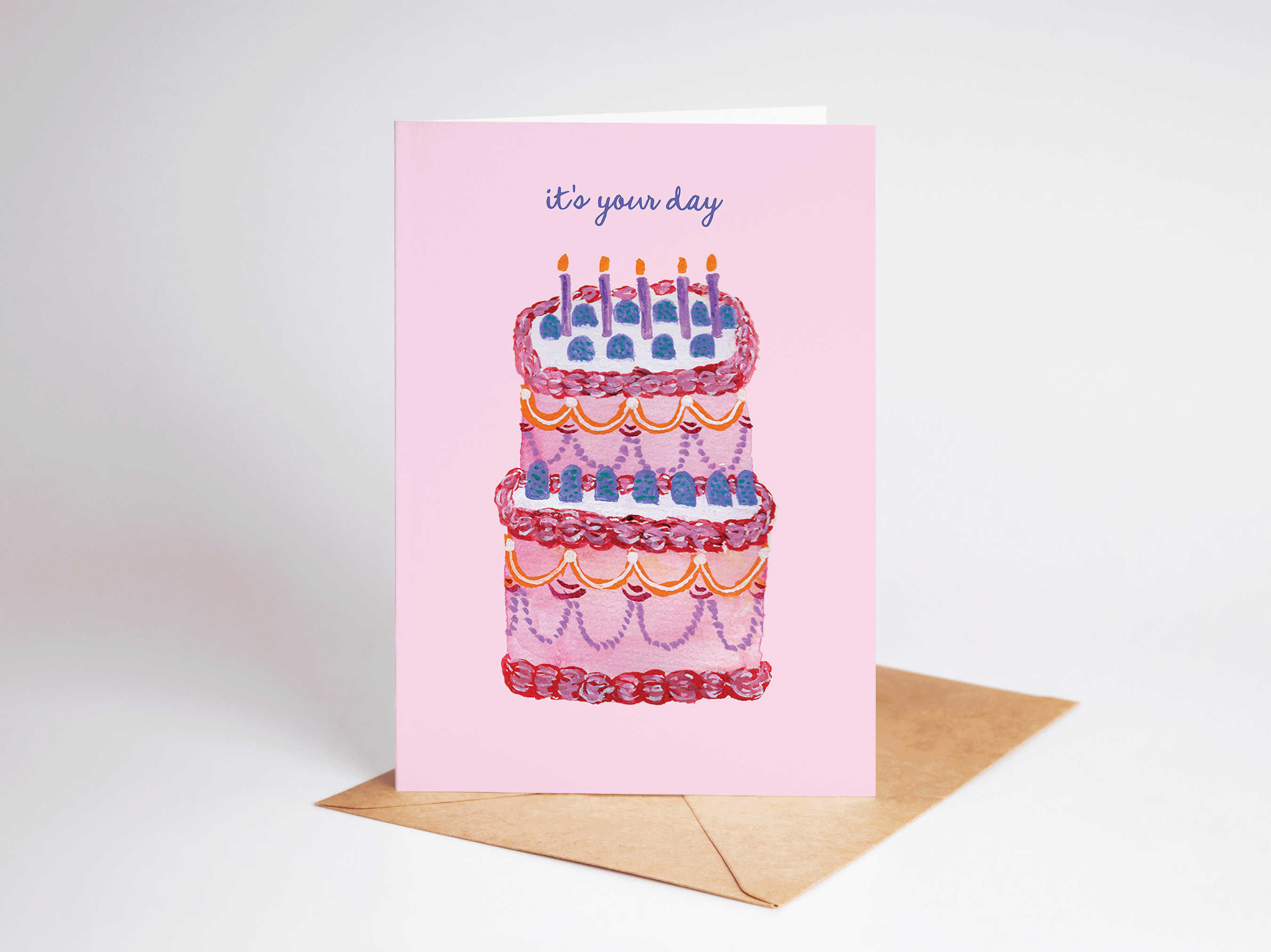The Shelley Society - Wholesale Birthday Card - It's Your Day Birthday Cake Greeting Card2