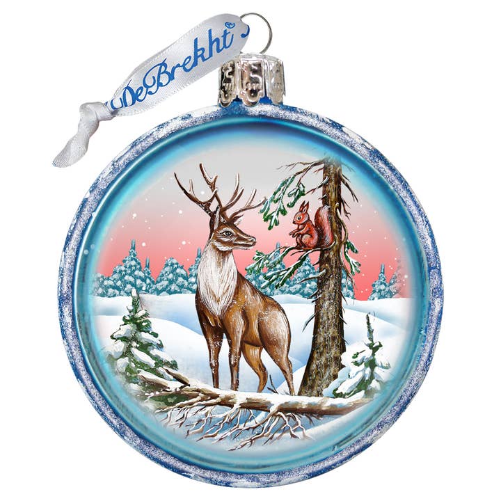Reindeer Ball Handcrafted Glass Ornament G.DeBrekht for wholesale by Designocracy