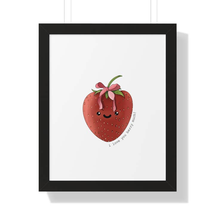 I Love You berry Muher - Cartaz Vertical Emoldurado por atacado de Art By Hedwyn