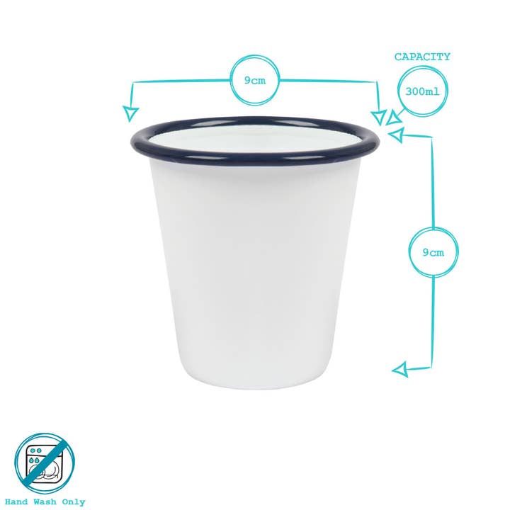 Rinkit Ltd - Wholesale Drinking Glass/Cup - 300ml White Enamel Tumbler5