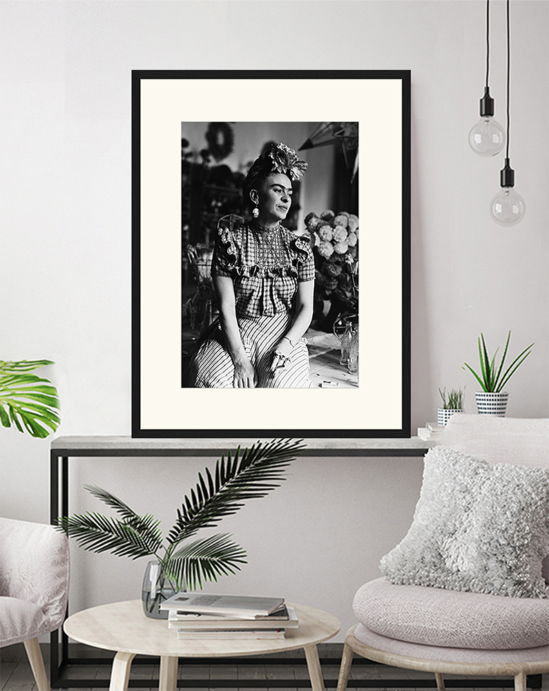 Black Thoughtful - Frida Kahlo. Wall art print with frame. for wholesale on Faire13