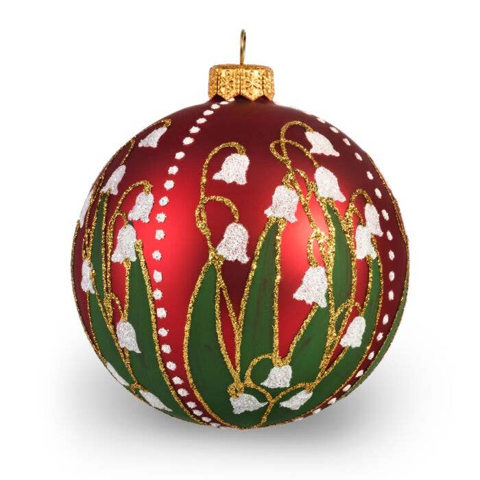Lilies Of The Valley Glass Christmas Tree Ornament for wholesale by STP